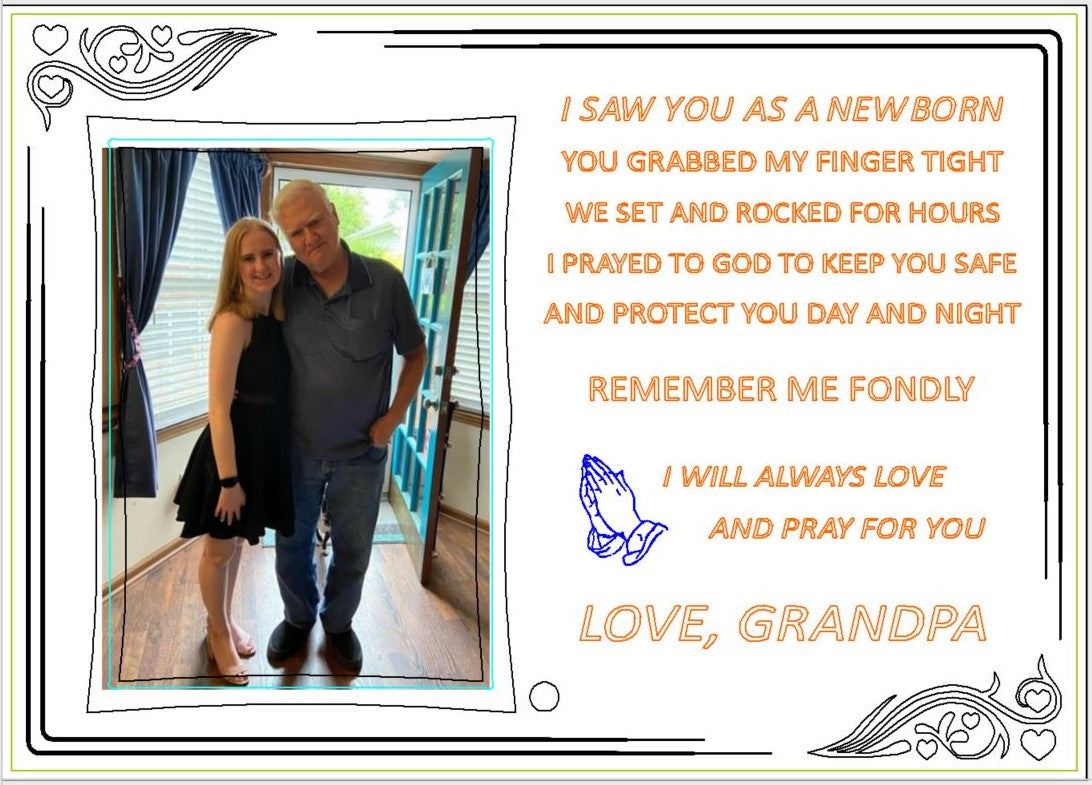 Picture Frame with Wood Inlay Frame