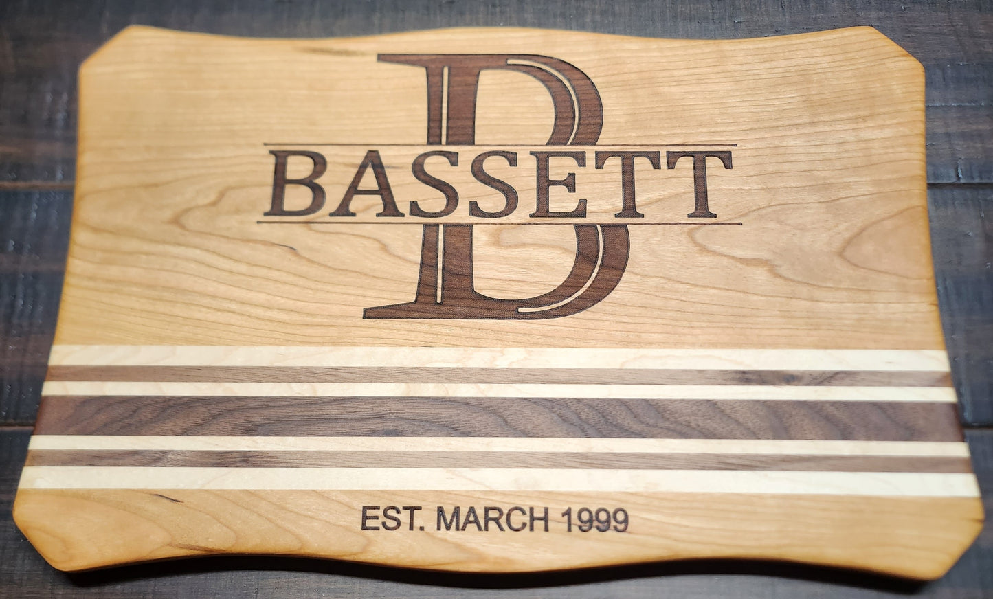 Monogrammed Charcuterie Board with Date, CH