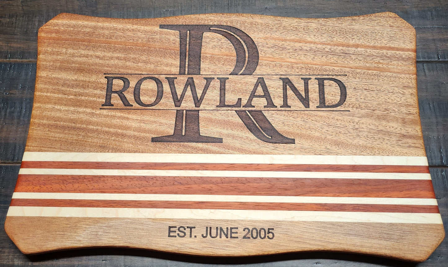 Monogrammed Charcuterie Board with Date, AM