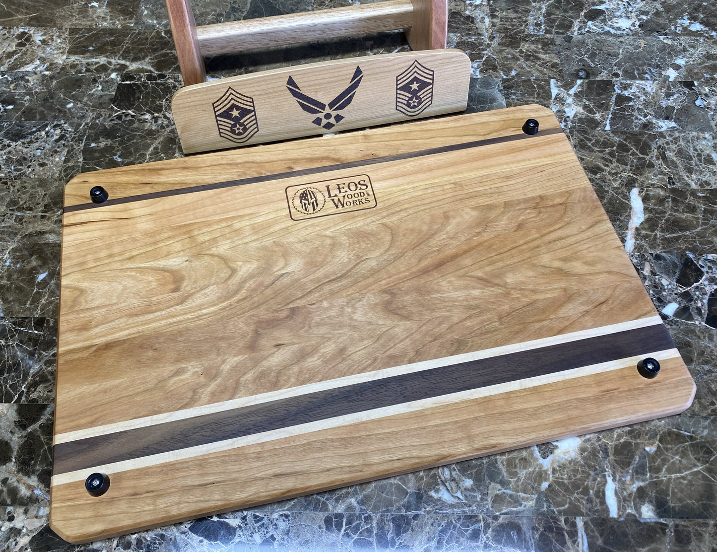 Air Force Cutting Board w/Stand "Chief Master Sergeant"