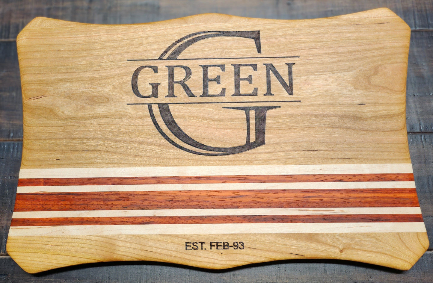 Monogrammed Charcuterie Board with Date, CH