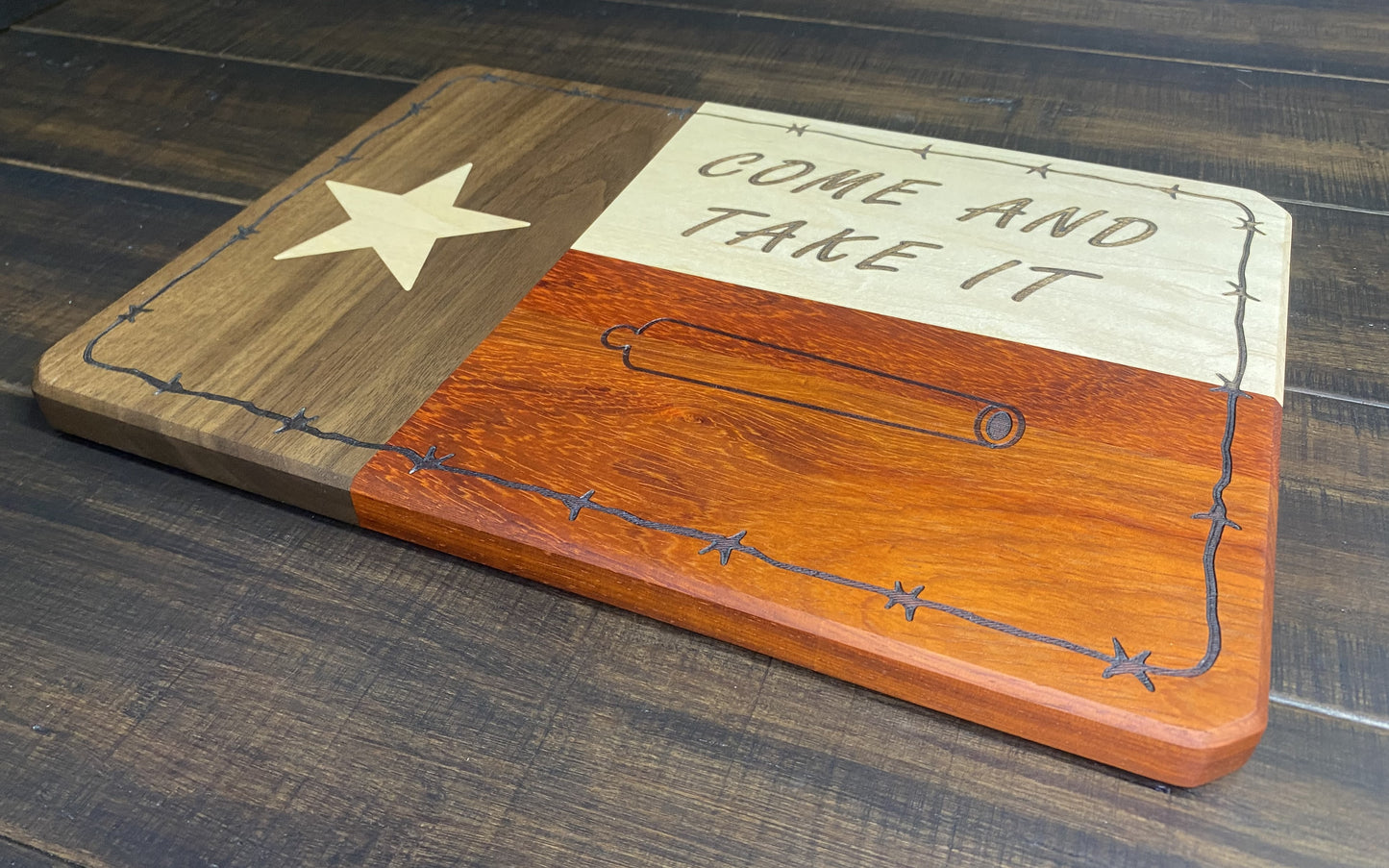 Texas Flag Cutting Board, "Come & Take It"
