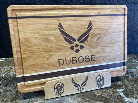 Air Force Cutting Board/Stand CMSgt