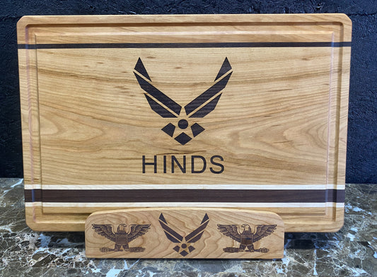 Air Force Cutting Board w/Stand "Colonel"