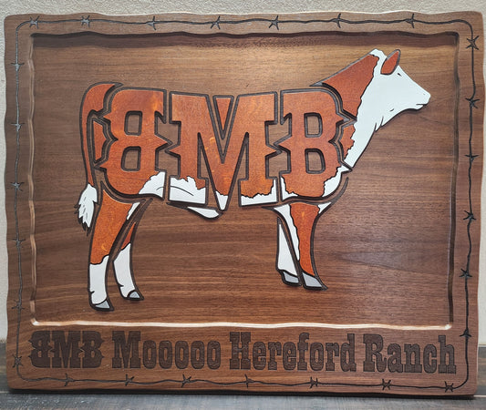 BMB Mooooo Hereford Ranch Sign