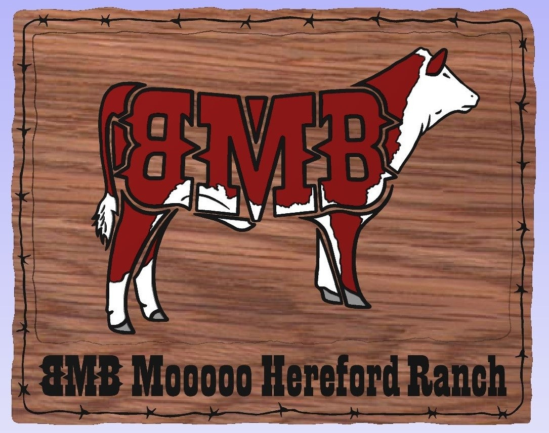 BMB Mooooo Hereford Ranch Sign