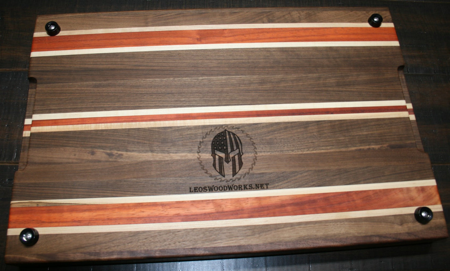 Strips of Walnut, Padauk and Maple