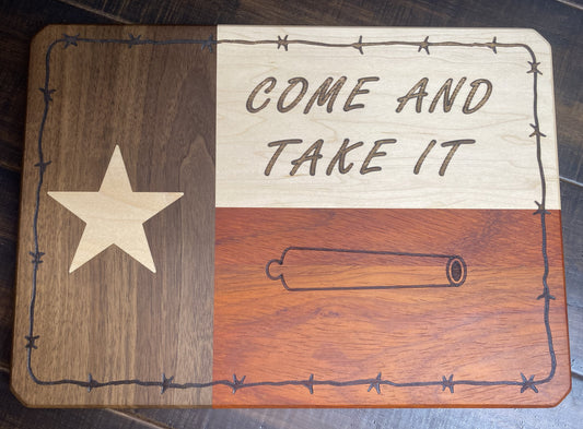 Texas Flag Cutting Board, "Come & Take It"