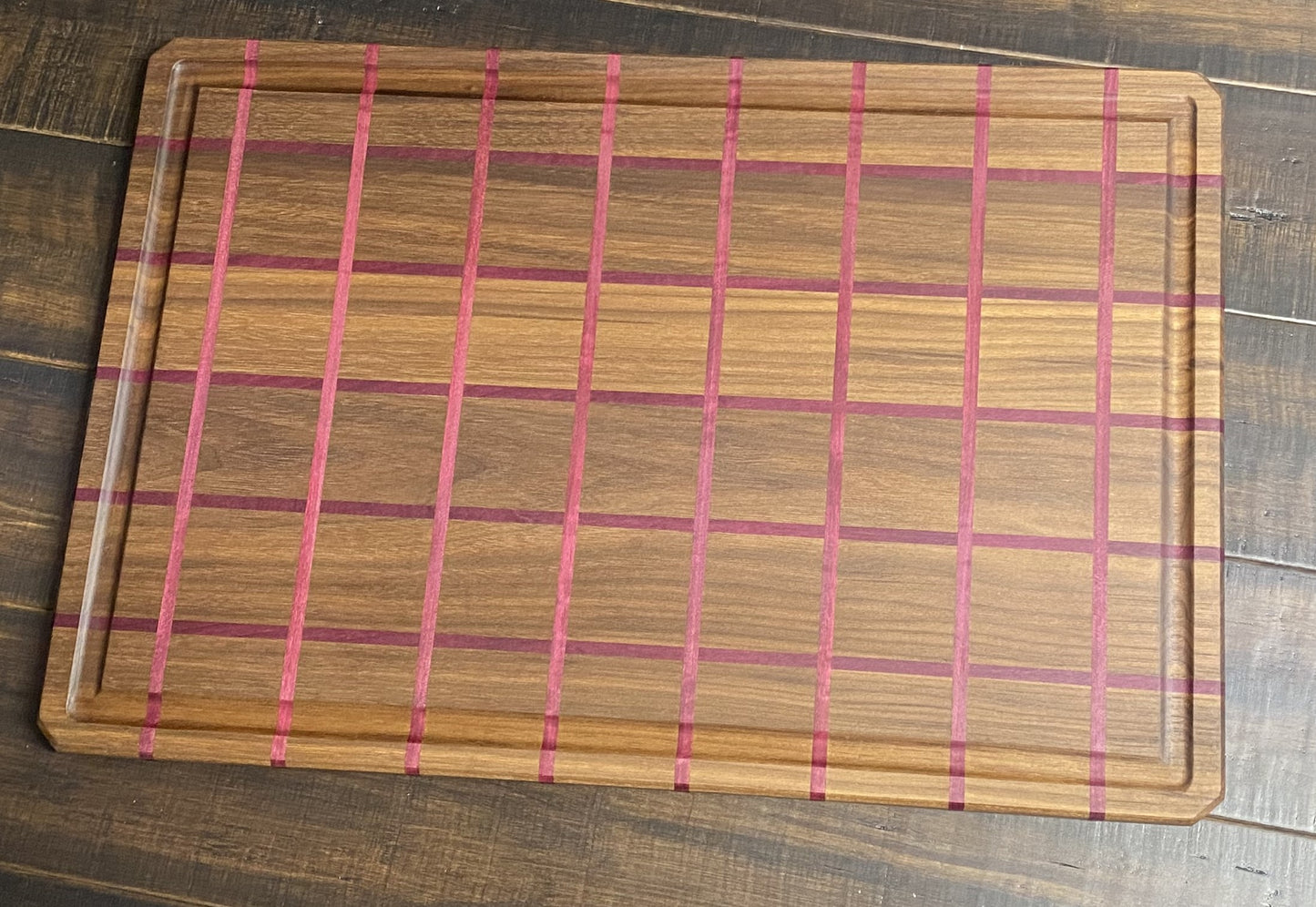 Purple Plaid Cutting Board W/Optional Stand