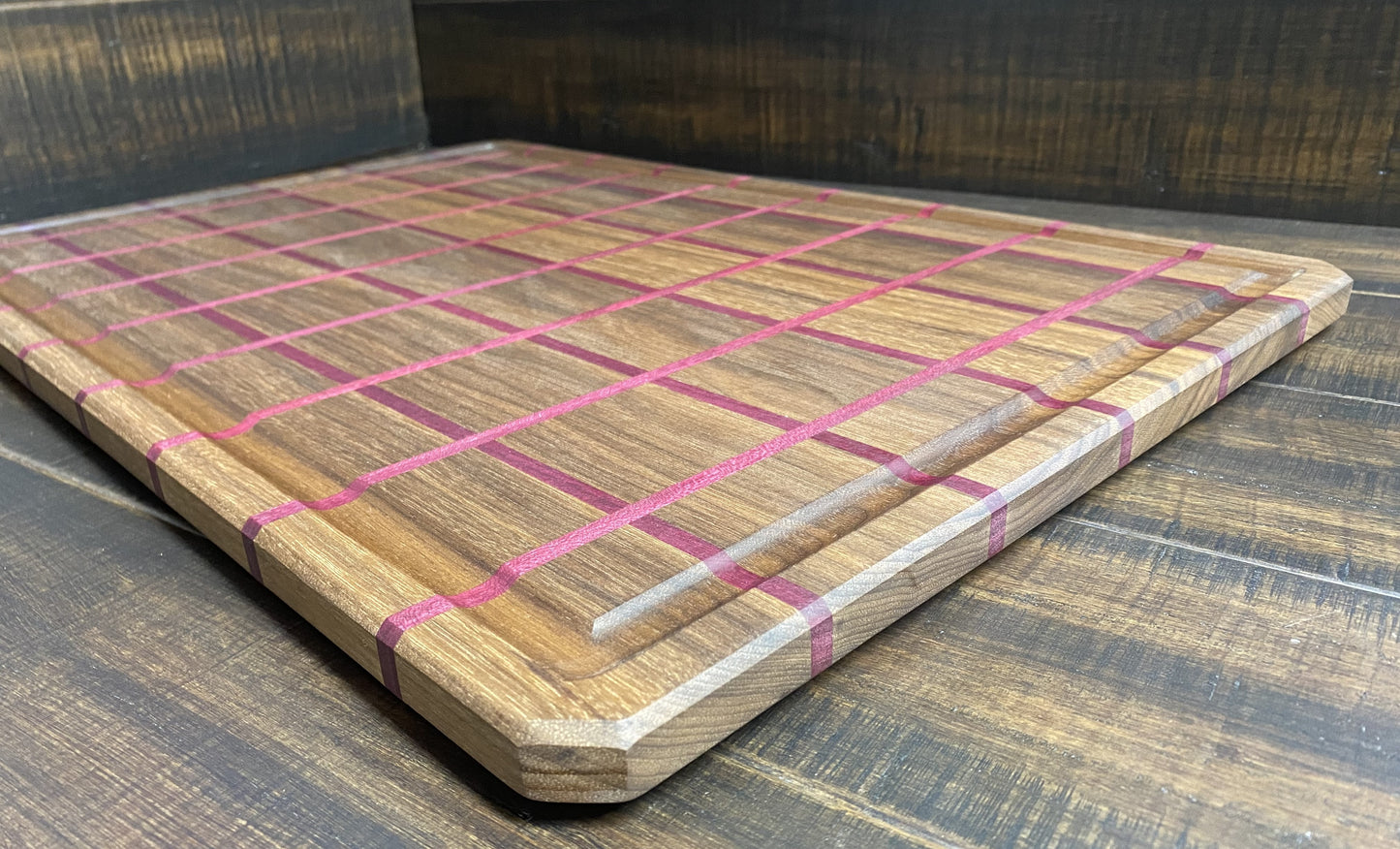 Purple Plaid Cutting Board W/Optional Stand