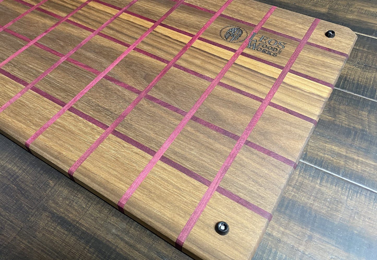 Purple Plaid Cutting Board W/Optional Stand