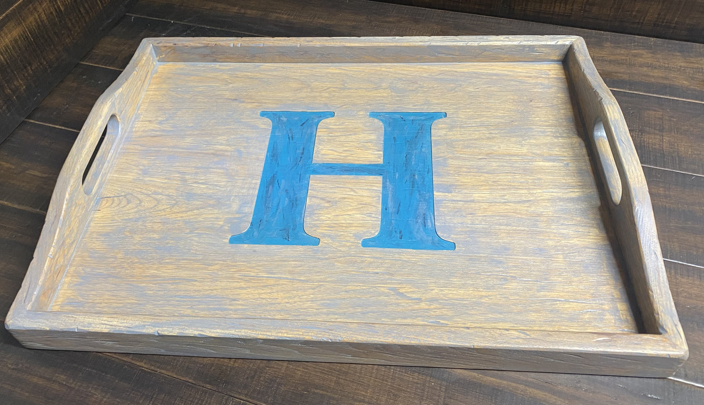 Monogrammed Ottoman Tray